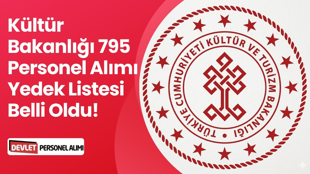 Kültür Bakanlığı 795 Personel Alımı Yedek Listesi Belli Oldu!