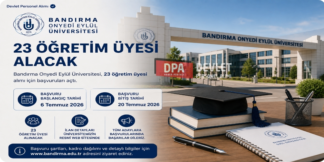 Bandırma Onyedi Eylül 23 Personel Alımı 2026