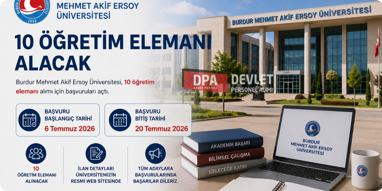 Burdur Mehmet Akif Ersoy 10 Personel Alımı 2026 | Başvuru