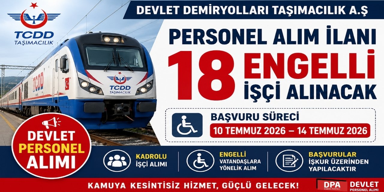 Devlet Demiryolları 18 Engelli İşçi Alım İlanı - Başvuru - Şartlar