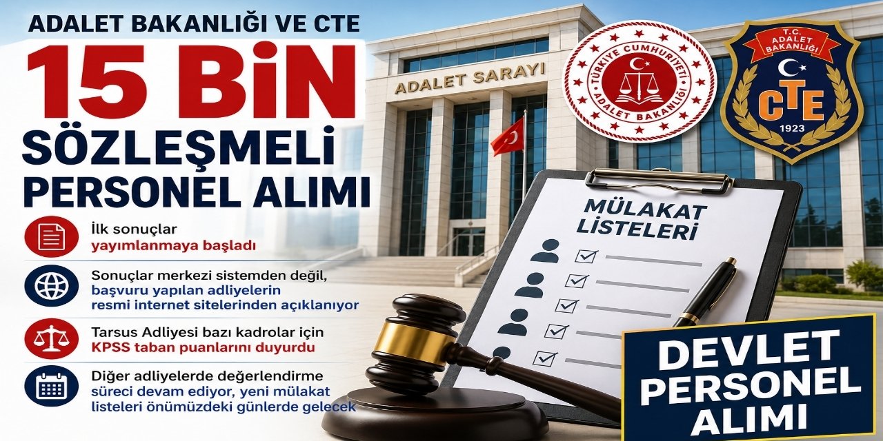 Adalet Bakanlığı 15 Bin Personel Alımı Sonuçları Gelmeye Başladı! İlk Mülakat Listeleri Açıklandı ⭐