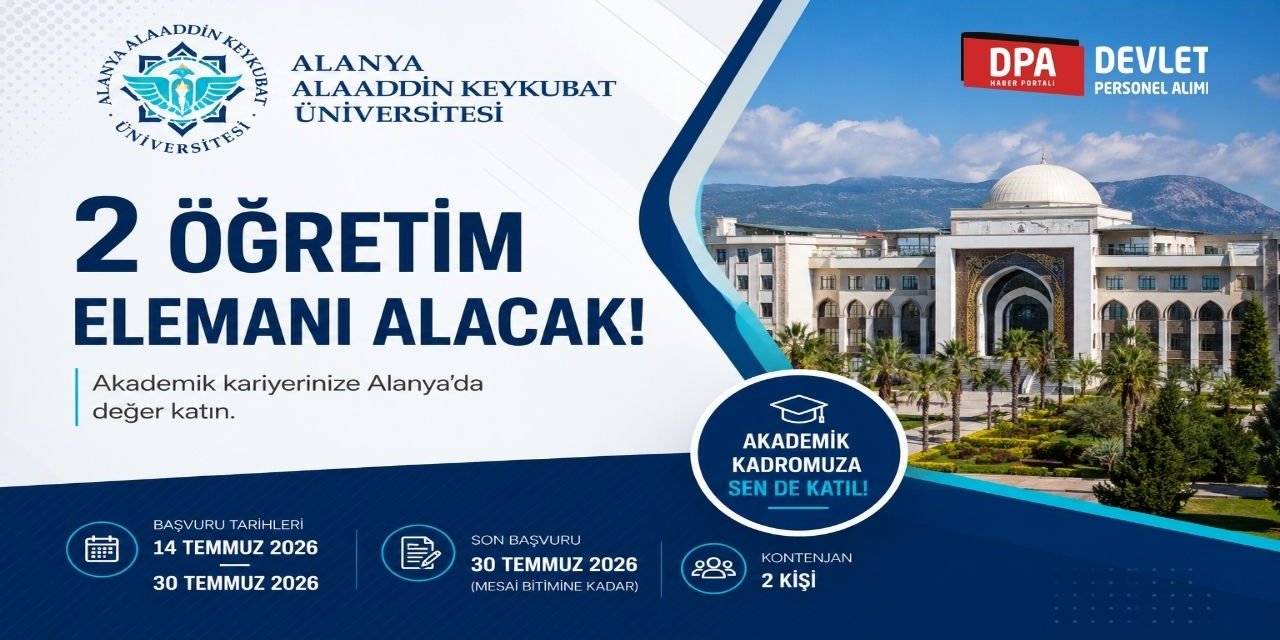 Alanya Alaaddin Keykubat Üniversitesi 2 Personel Alımı 2026 | Başvuru Şartları