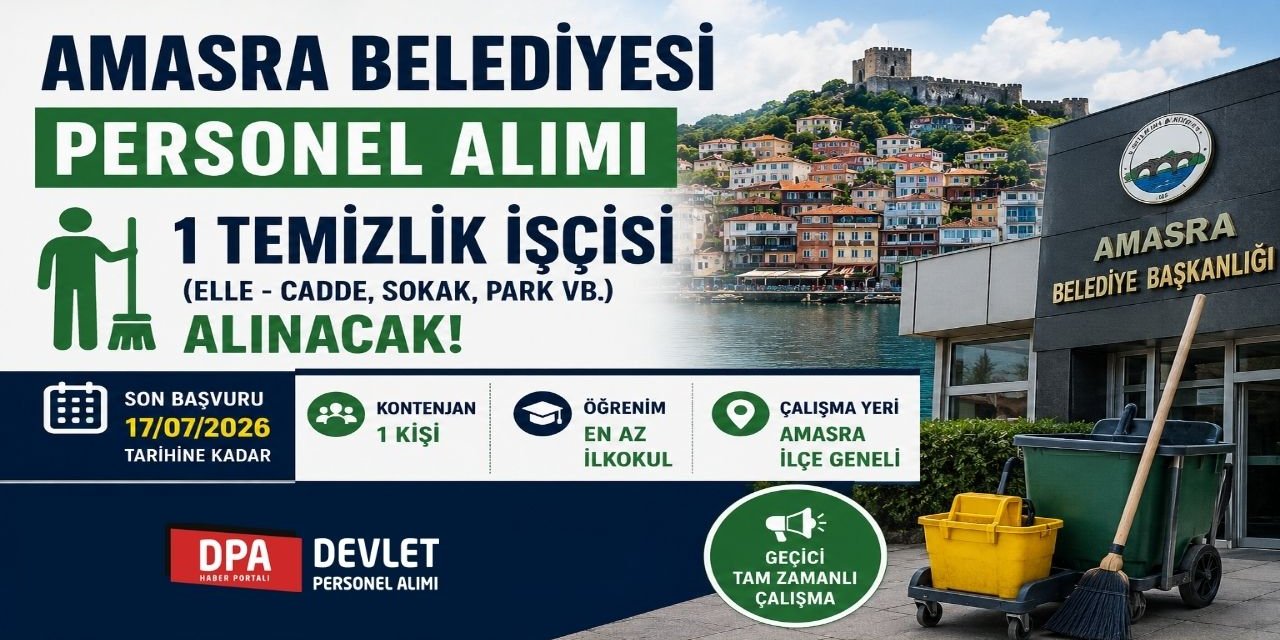 Amasra Belediye Personel Alım İlanı 2026 | Şartlar