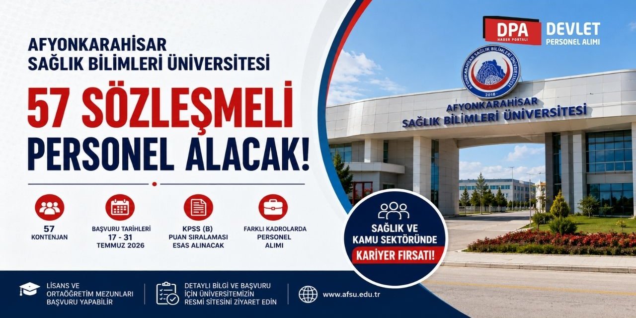 Afyonkarahisar Sağlık Bilimleri Üniversitesi 57 Personel Alımı 2026 | Şartlar
