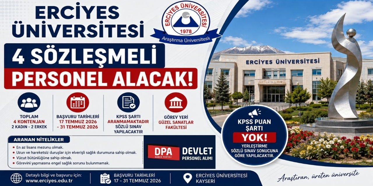 Erciyes Üniversitesi 4 Personel Alımı 2026 | Başvuru Rehberi