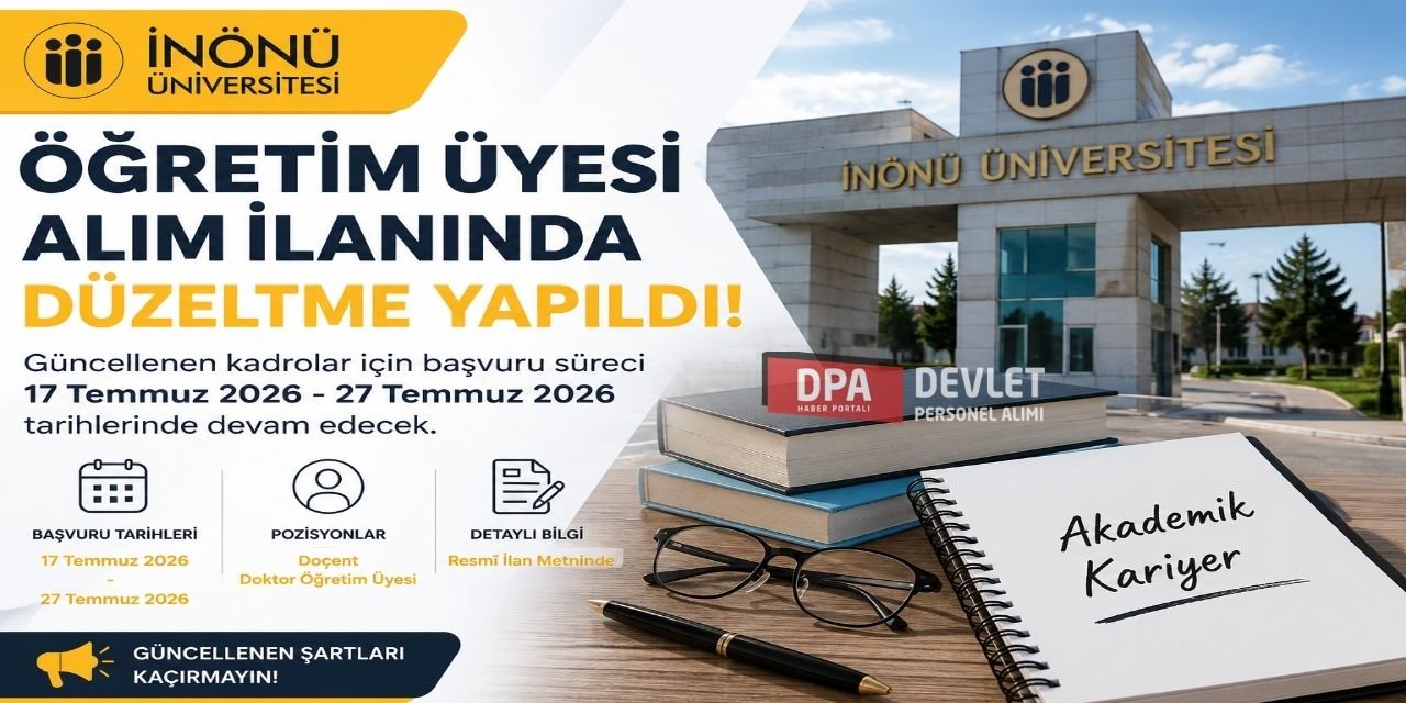 İnönü Üniversitesi Personel Alım İlanı 2026 | Şartlar