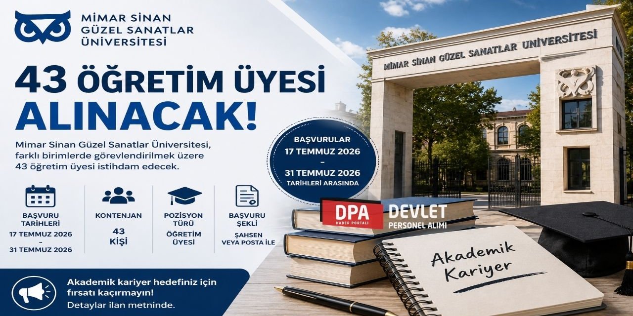 Mimar Sinan Güzel Sanatlar Üniversitesi 43 Personel Alımı 2026 |