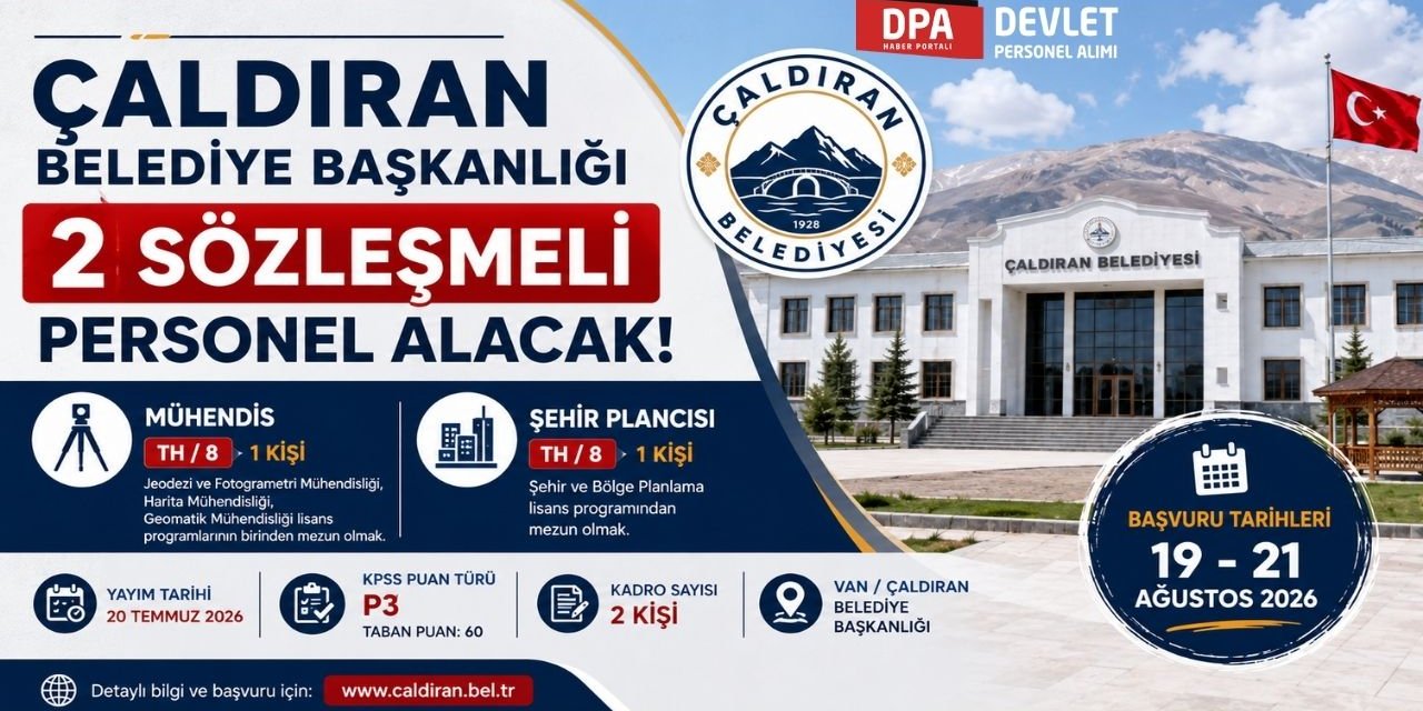 Çaldıran Belediye 2 Personel Alımı 2026 | Başvuru Rehberi