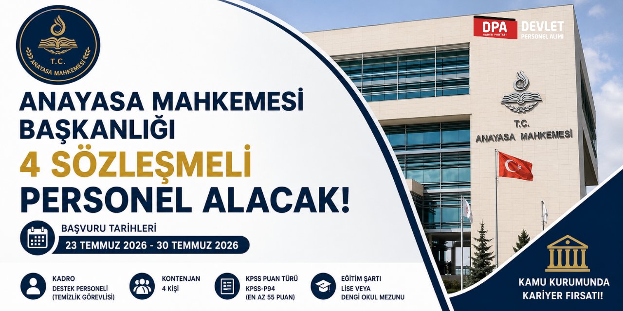 Anayasa Mahkemesi 4 Personel Alımı 2026 | Başvuru Rehberi