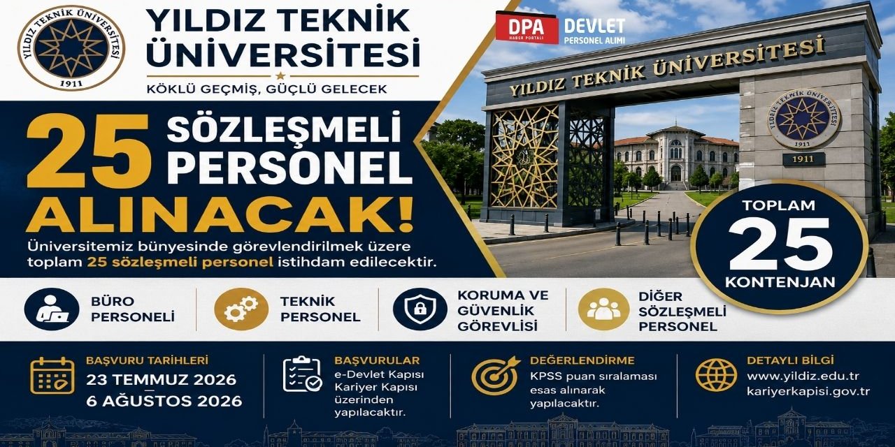 Yıldız Teknik Üniversitesi 25 Personel Alımı 2026 | Başvuru Rehberi