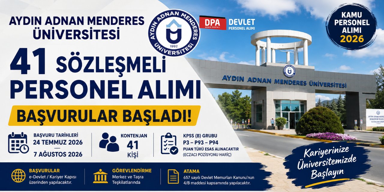 Aydın Adnan Menderes Üniversitesi 41 Personel Alımı 2026 | Başvuru Şartları