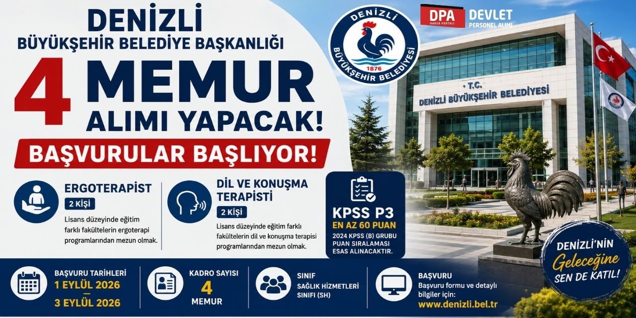 Denizli Büyükşehir Belediye 4 Personel Alımı 2026 | Başvuru Rehberi