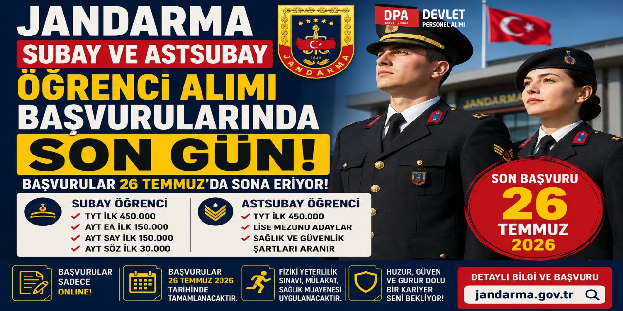 Jandarma Lise Mezunu Subay ve Astsubay Öğrenci Alımı