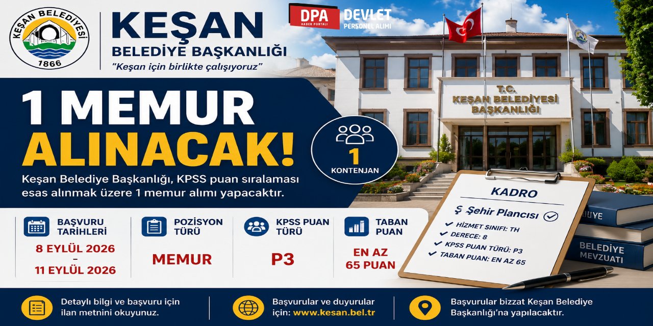 Keşan Belediye 1 Personel Alımı 2026 | Başvuru Rehberi