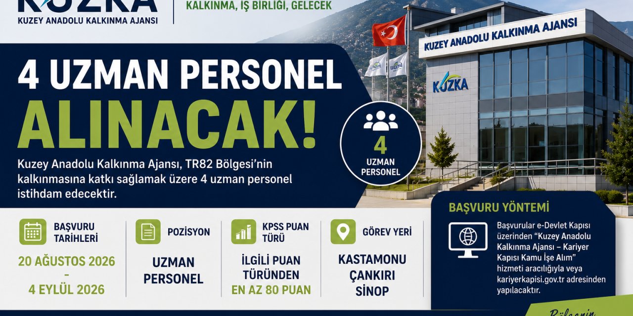 Kuzey Anadolu Kalkınma Ajansı Personel Alım İlanı 2026 | Şartlar