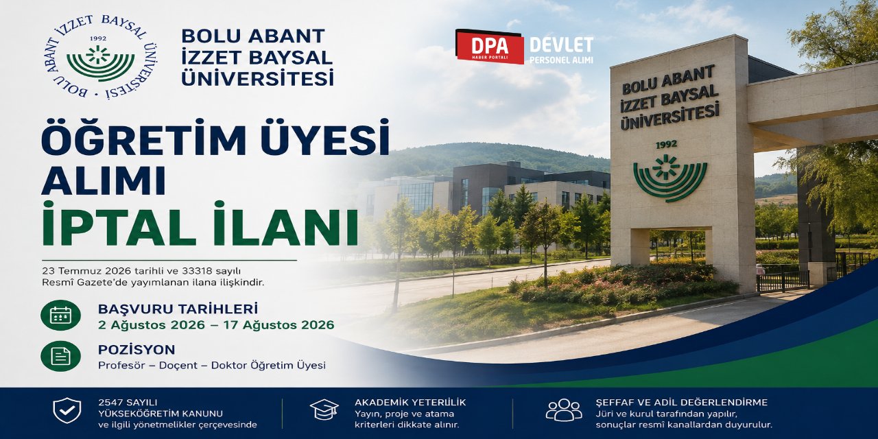Bolu Abant İzzet Baysal Üniversitesi Personel Alım İlanı 2026 |