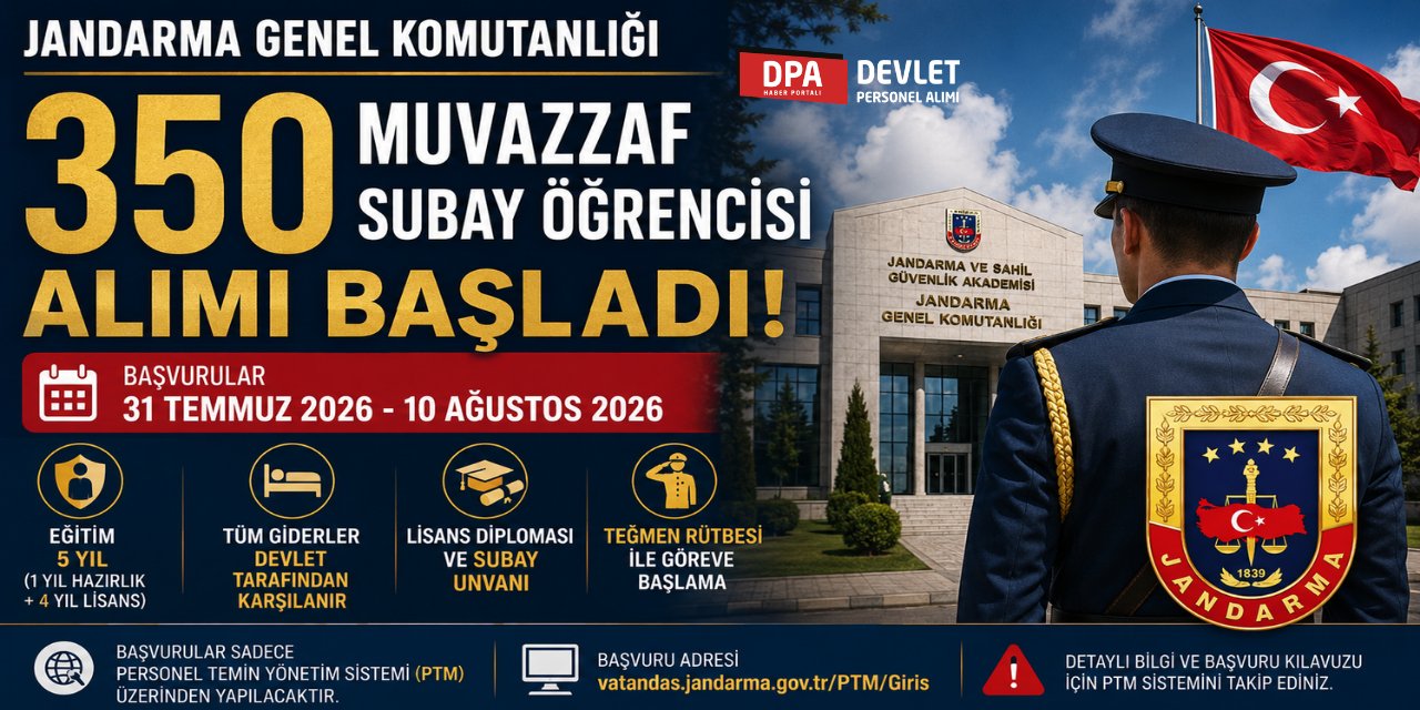 Jandarma Genel Komutanlığı Personel Alım İlanı 2026 | Şartlar