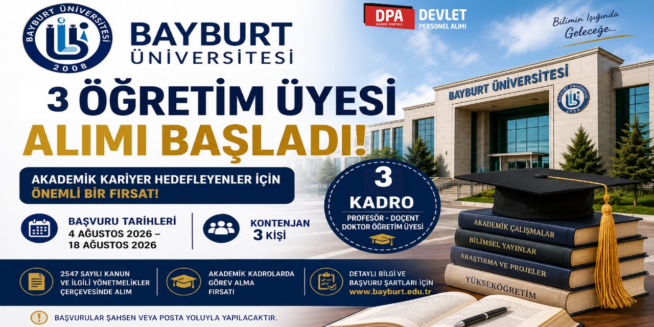 Bayburt Üniversitesi 3 Personel Alımı 2026 | Başvuru Rehberi