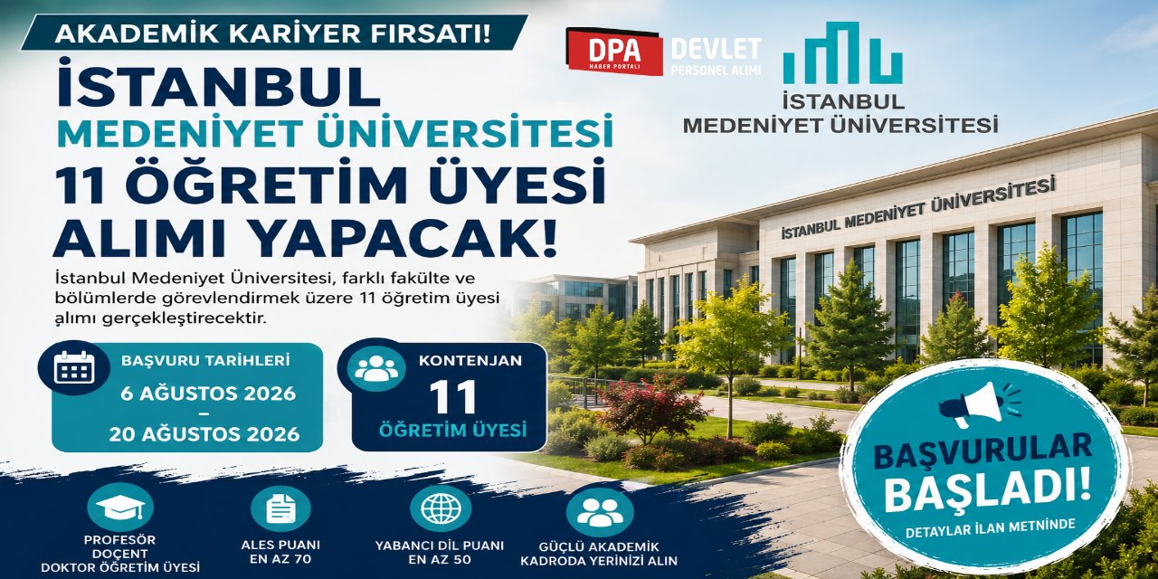 İstanbul Medeniyet Üniversitesi 11 Personel Alımı 2026 | Başvuru