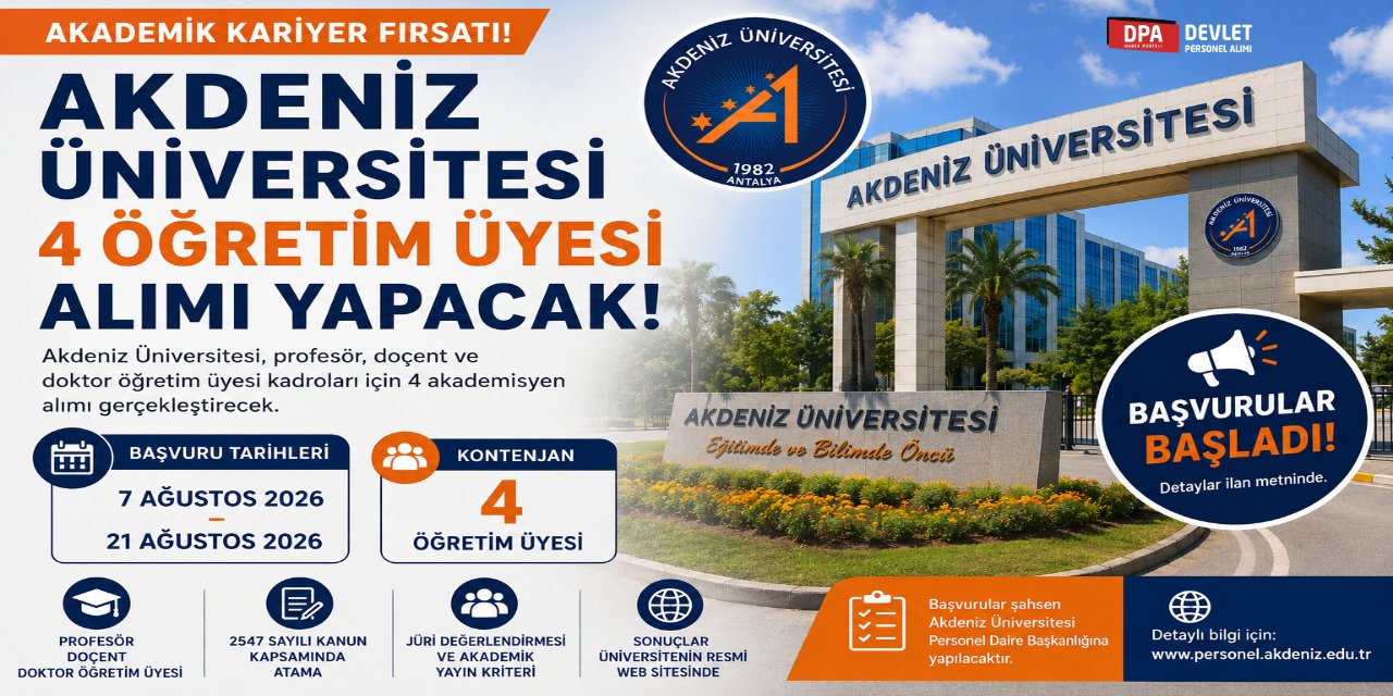 Akdeniz Üniversitesi 4 Personel Alımı 2026 | Başvuru Rehberi