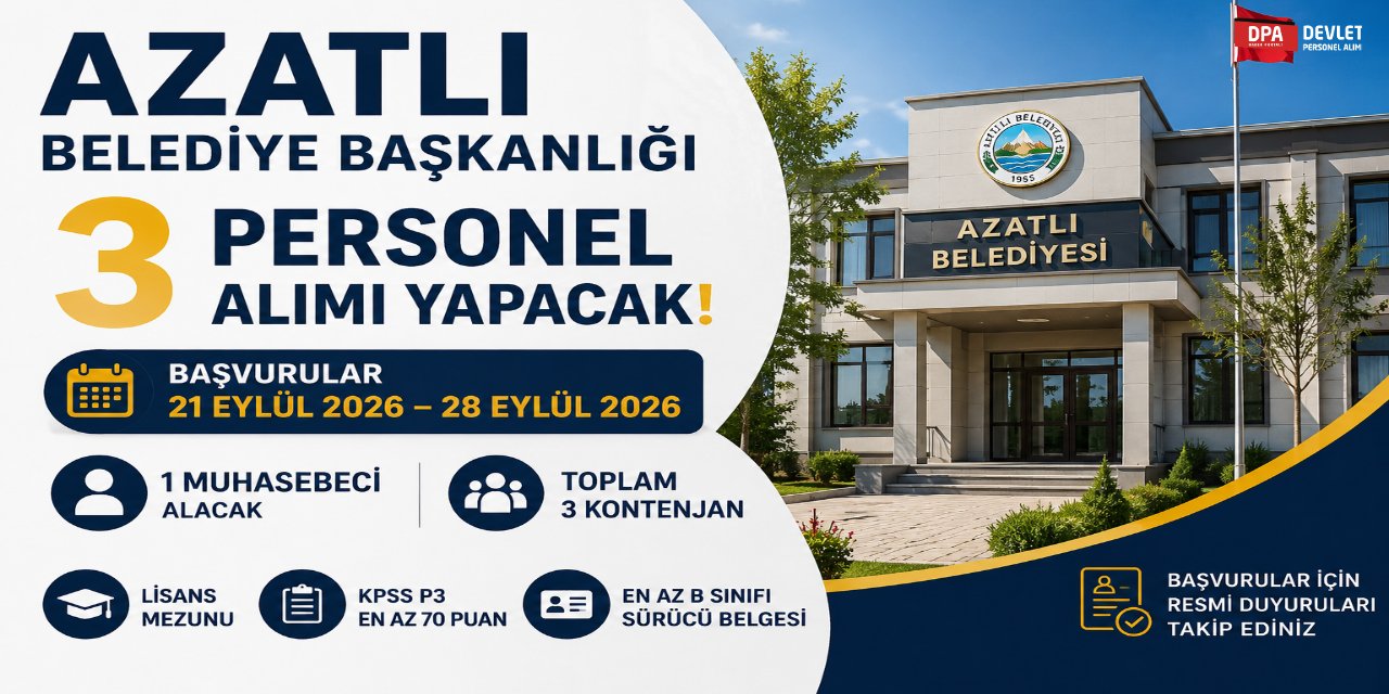 Azatlı Belediye 3 Personel Alımı 2026 - Başvuru Rehberi
