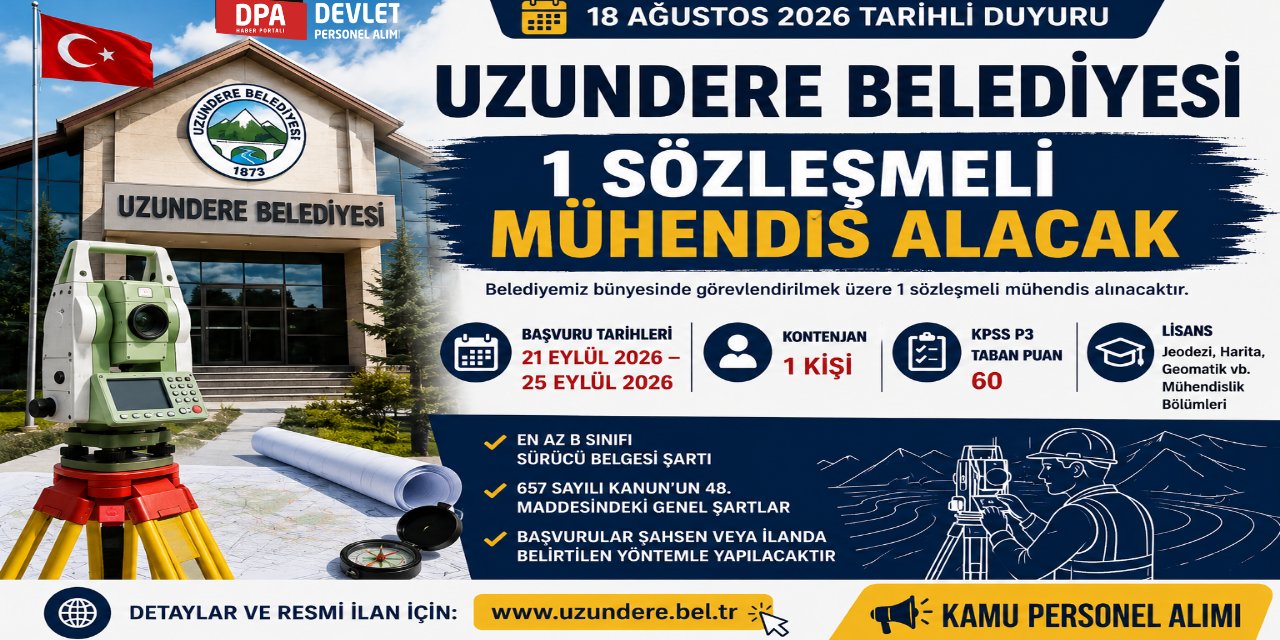Uzundere Belediye 1 Personel Alımı 2026 - Başvuru Rehberi