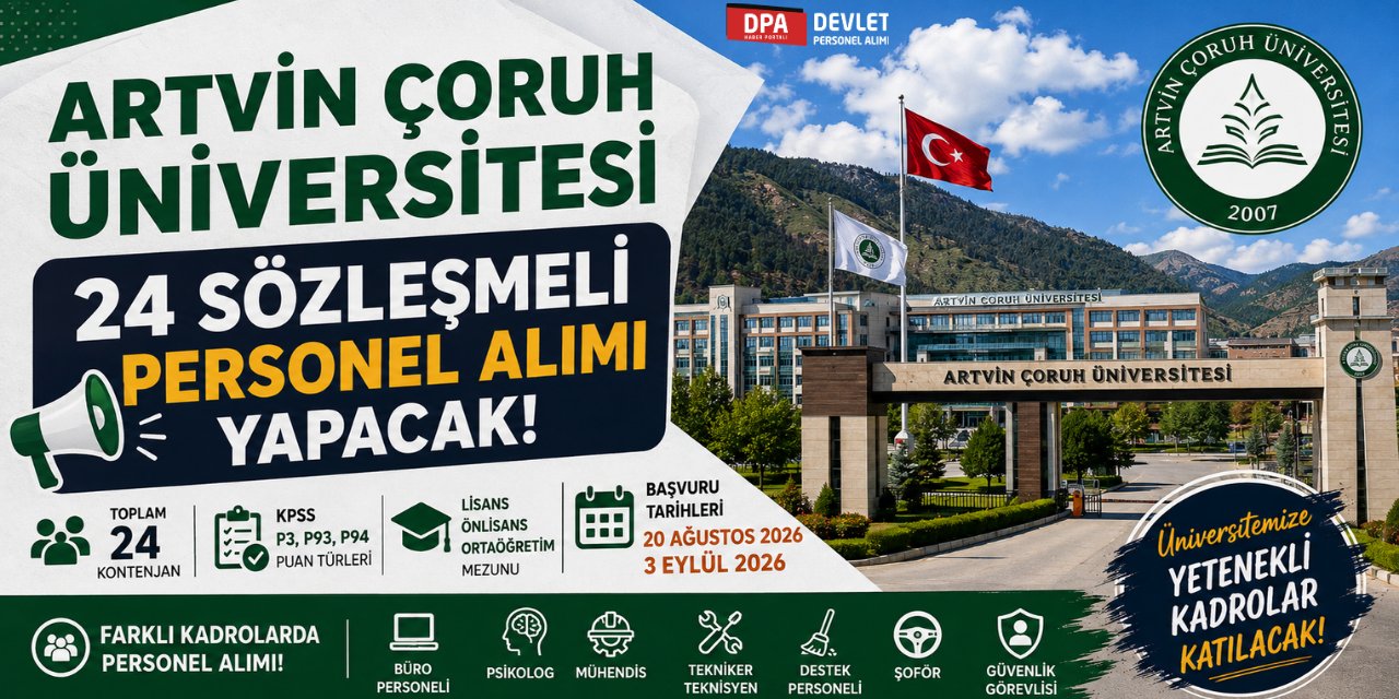 Artvin Çoruh Üniversitesi 24 Personel Alımı 2026 - Başvuru Rehberi