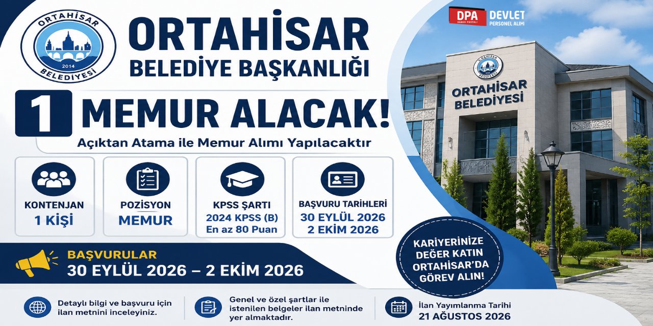 Ortahisar Belediye 1 Personel Alımı 2026 | Başvuru Rehberi