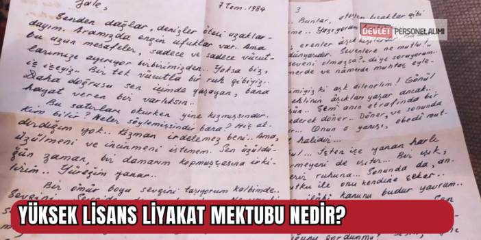 Yüksek Lisans Liyakat Mektubu Nedir?