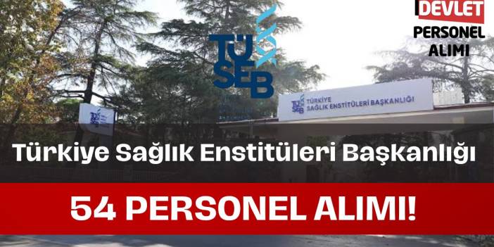 Türkiye Sağlık Enstitüleri Başkanığı 54 Personel Alımı Yapacak
