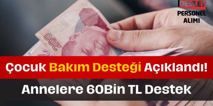Annelere 60 Bin TL Çocuk Bakım Desteği Başladı!